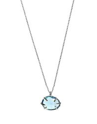Silverhalsband med blå Topas sten