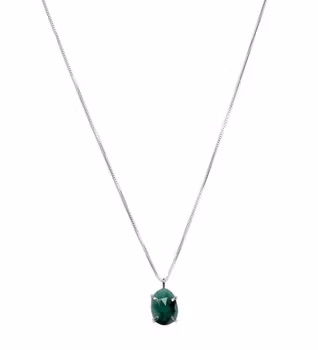 Silverhalsband med Emerald sten