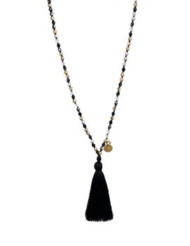 Knutet pärlhalsband med tassel