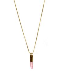 Crystal bullet halsband med rosa kristall