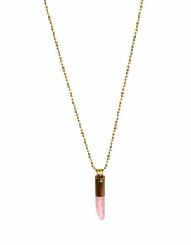 Crystal bullet halsband med rosa kristall