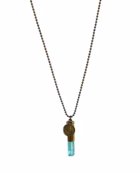Crystal bullet halsband med turkosa kristall