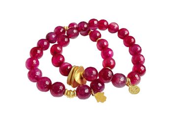 Armband röda Agatstenar