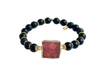 Armband svarta röda stenar