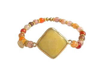 Armband orange gula stenar