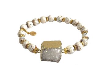 Armband vita stenar