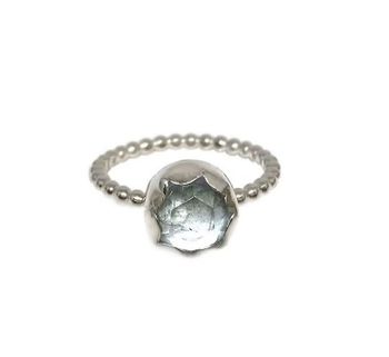 Silverring Akvamarin