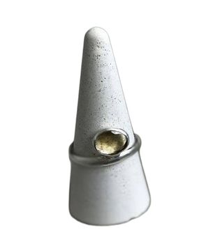 Silverring med oval Citrin sten