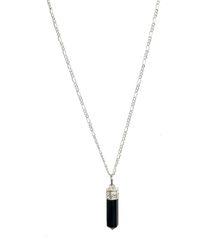 Figaro halsband med svart obsidian