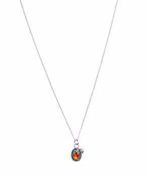 Hessonit granat halsband i silver