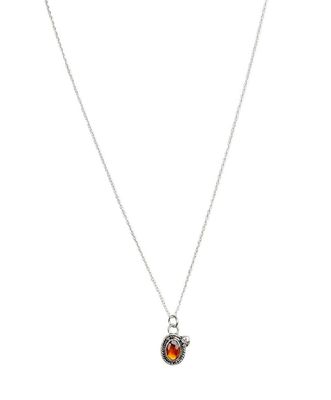 Hessonit granat halsband i silver