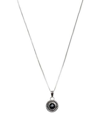 Silverhalsband med svart Onyx