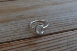Silverring med Månsten halvmåne
