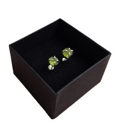 Örhängen rå Peridot silver