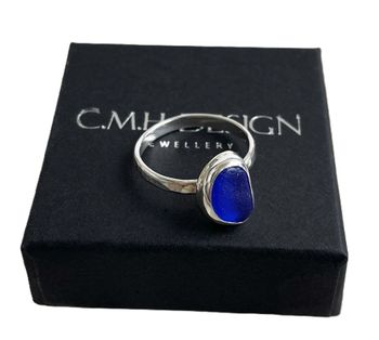 Ring med blå Sjöglas silver