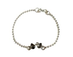 Silverarmband Svarta Turmalin stenar