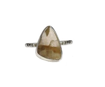 Silverring med gul Safir sten