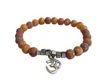 Brunt Dzi armband Aum herr
