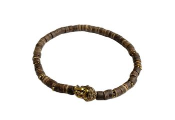Brunt Buddha armband herr