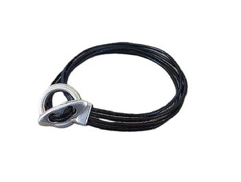 Armband svart läder herr