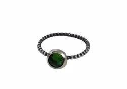 Svart silverring med Swarovski