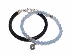 Armband set läder och stenar