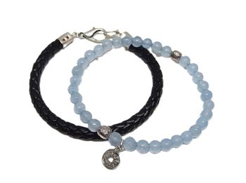Armband set läder och stenar