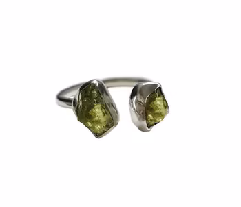 Rå Peridot ring silver