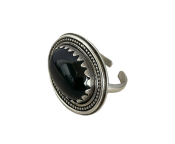 Silverring stor svart Onyx