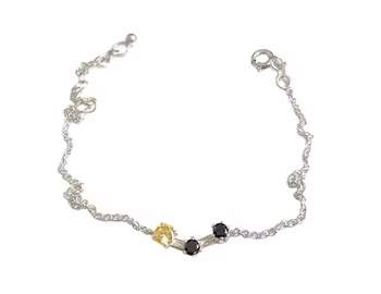Armband svart och gult silver