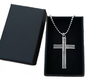 Kors halsband silver herr