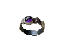 Bred Ametist ring silver