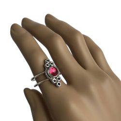 Silverring rosa Kvarts kristall