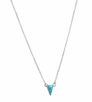 Silverhalsband med trekantig turkos sten