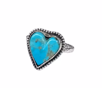 Silverring med hjärta Turkos