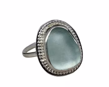 Stor Sjöglas ring silver
