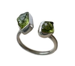 Rå Peridot ring silver
