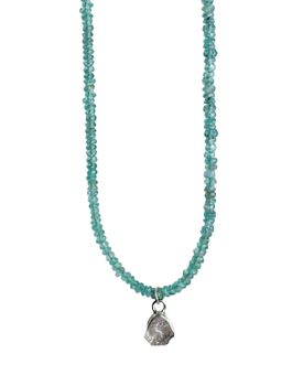 Blå apatit halsband silver