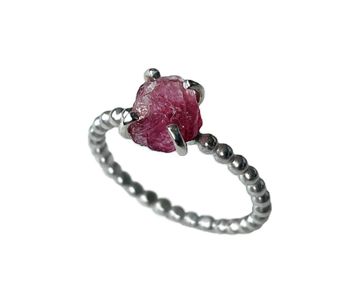Rosa rå Turmalin ring silver
