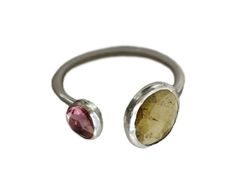 Öppen Turmalin ring silver