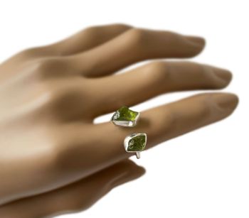 Rå Peridot ring silver