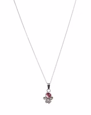 Halsband med rosa Safir silver