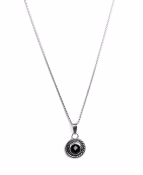 Silverhalsband med svart Onyx
