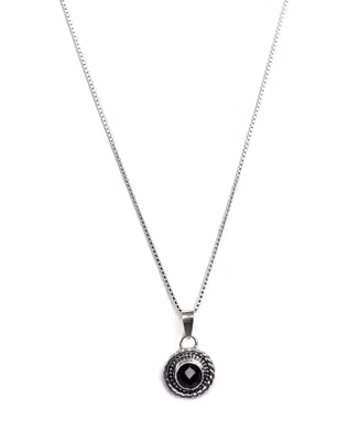 Silverhalsband med svart Onyx