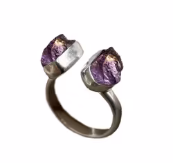 Rå Ametrin ring silver