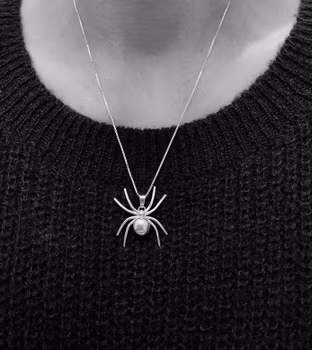 Silverhalsband med spindel
