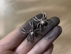 Örhängen stora spindlar silver