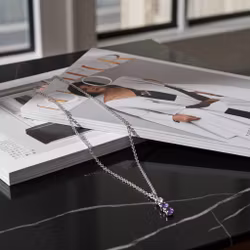 Silverhalsband rå Ametist