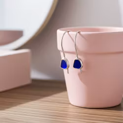 Silverörhängen blå Sjöglas