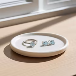 Rå Akvamarin smycken set